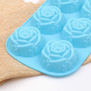 Cavity Flower Shaped Silicone Molds - Non-Stick Silicone, Jumbo Roses, Suitable for Candy, Chocolate, Jelly, Ice Cubes and Roses - Set of 3