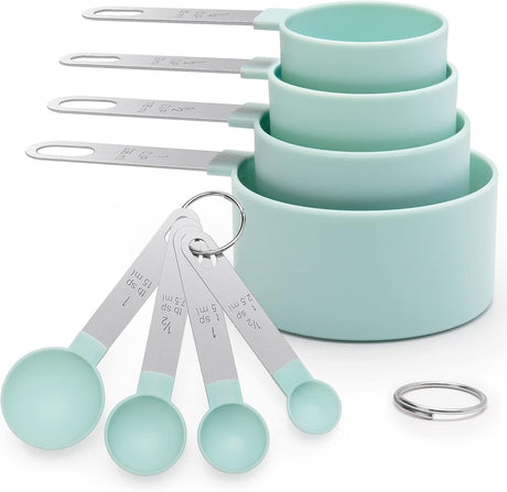 Measuring Cups & Spoons - Interlocking measuring cups for measuring dry or liquid ingredients - Stainless steel handles - Set of 8