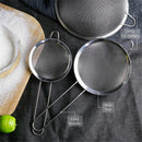 Strainers - Marine Grade Stainless Steel - Fine Mesh - Heat Resistant - No Sharp Edges - Corrosion Resistant - Pack of 3 (8cm, 12cm & 18cm)