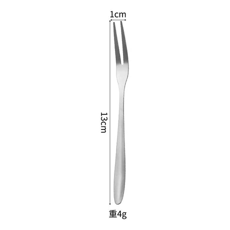 Forks - Reusable Mini Forks with 2 Prongs - for Appetizers, Desserts, Fruit, Cocktails, Parties, Travel - Set of 5 - Stainless Steel - Silver