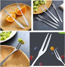 Forks - Reusable Mini Forks with 2 Prongs - for Appetizers, Desserts, Fruit, Cocktails, Parties, Travel - Set of 5 - Stainless Steel - Silver