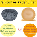 Silicone Air Fryer Liners - Non-Stick, Greaseproof, Waterproof - Food Grade Silicone Baking Pans - Microwave Safe - 7.8 Inch - Pack of 2