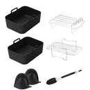 Airfryer Accessory Set - Silicone Liner, Grill, Steam Basket, Baking Tray and Pan - Set of 7