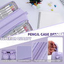 Pencil Case - Large Capacity Pencil Case - Suitable for Girls and Boys - With 4 Compartments - Multifunctional Pencil Case, Stationery Storage Bag, Office Cosmetic Bag - Portable Pencil Case - Suitable for Teens, Adults, Women and Men - Purple
