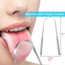 Tongue scraper - Stainless steel tongue cleaner - Freshens breath - Restores taste - Pack of 2
