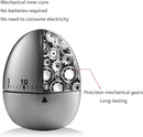 Egg Timer - Kitchen Timer - Analogue Kitchen Timer - Mechanical Kitchen Timer - Timer - Egg - Stainless Steel