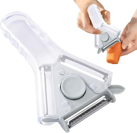 Grater - Cheese Grater - Portable Switchable Peeler - Small Switchable Stainless Steel Food Grater - with Spoon Hole - Blue