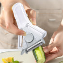 Grater - Cheese Grater - Portable Switchable Peeler - Small Switchable Stainless Steel Food Grater - with Spoon Hole - Blue