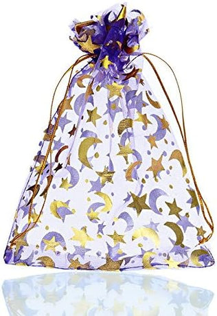 Gift bags - Purple drawstring organza - Wedding jewelry bags - 13x18cm - 100 pieces