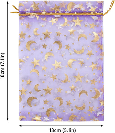 Gift bags - Purple drawstring organza - Wedding jewelry bags - 13x18cm - 100 pieces