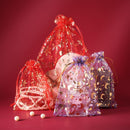 Gift bags - Purple drawstring organza - Wedding jewelry bags - 13x18cm - 100 pieces
