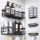 Self-Adhesive Shower Shelf - Rust-Resistant Stainless Steel Bathroom Organizer - No Drilling Required - Perfect for Bathroom Storage and Home Decor - XL - 5-Pack