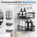 Self-Adhesive Shower Shelf - Rust-Resistant Stainless Steel Bathroom Organizer - No Drilling Required - Perfect for Bathroom Storage and Home Decor - XL - 5-Pack