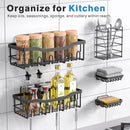 Self-Adhesive Shower Shelf - Rust-Resistant Stainless Steel Bathroom Organizer - No Drilling Required - Perfect for Bathroom Storage and Home Decor - XL - 5-Pack