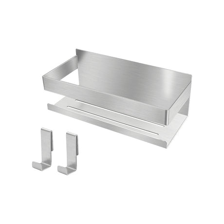 Shower Shelf - No Drilling Required - Strong 3M Self-Adhesive Wall Shelf No Drilling Required - Stainless Steel - Neat Storage Basket for Shampoo and Gel - Shower Organizer - 1 Pack Silver