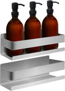 Shower Shelf - No Drilling Required - Strong 3M Self-Adhesive Wall Shelf No Drilling Required - Stainless Steel - Neat Storage Basket for Shampoo and Gel - Shower Organizer - 1 Pack Silver
