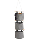 Hanging Storage Bag with Pockets - Hanging Storage Bag in Cotton and Linen - Over-the-Door Wall Organizer - Suitable for Bedroom and Bathroom - 3 Layers - Gray