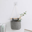 Hanging Storage Bag with Pockets - Hanging Storage Bag in Cotton and Linen - Over-the-Door Wall Organizer - Suitable for Bedroom and Bathroom - 3 Layers - Gray