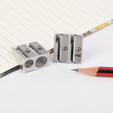 Pencil Sharpener - Pencil Sharpener for Kids - Metal Pencil Sharpener with Double Holes - Makeup & Lip & Eyeliner Sharpener - Suitable for Home Use - 1