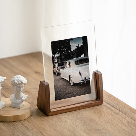 Photo Frame - Solid Wood Photo Frame - Acrylic - Table Decoration - Creative Gift Ornaments - U-Shaped Photo Frame - 178*127mm