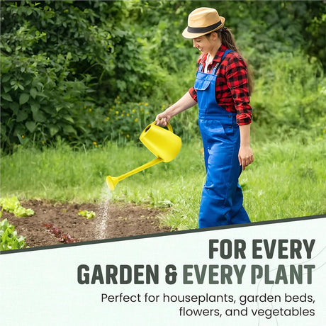 Plastic watering can - Plastic sprayer - Durable garden watering can - For plants and flowers - Easy-to-pour watering can for outdoor and indoor use - 1.8L Yellow