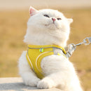 Cat Harness - Cat Harness and Leash Set - Soft, Adjustable, Escape-Proof Cat Leash - Breathable, Comfortable Vest for Easy Putting on, Suitable for Small Dogs and Kittens, Suitable for Outdoor Walks - Yellow XS