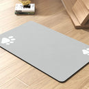 Dog and Cat Feeding Mats - Non-Slip, Super Absorbent Pet Bowl Mat with Footprint Logo - 24 x 16.9 Inches - Brown