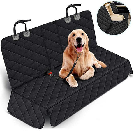 Dog Blanket Car Back Seat - Dog Car Seat Cover - Dog Back Seat Cover - Car Seat Protector - Waterproof Car Seat Cover - Non-Slip Back Seat Cover - Fits Most Cars, Trucks, and Center Armrests - Black