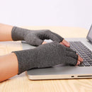 Rheumatism Gloves - Compression Gloves - Unisex - Osteoarthritis - Rheumatism - Arthritis - RSI - Carpal Tunnel Syndrome - L - Heather Grey Half Finger Gel