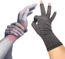 Rheumatism Gloves - Compression Gloves - Unisex - Osteoarthritis - Rheumatism - Arthritis - RSI - Carpal Tunnel Syndrome - XL - Heather Grey Half Finger Gel