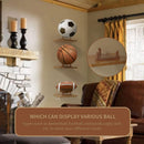 Ball Stand - Wooden Ball Display Stand - For Football, Basketball, Rugby, Volleyball, Sports Ball Storage Rack - Solid Wood Trophy Signature Souvenir Display Box