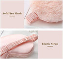 Faux Fur Eye Mask - Soft and Smooth Satin Eye Mask - Sleeping Eye Mask - 2-Pack (Pink + Yellow-Pink)