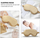 Sleep Mask - Rayon Sleep Mask Set with Headband and Storage Bag - Comfortable Sleep Mask - Perfect for Relaxation and Travel - Fashionable Sleep Mask - Unisex - Gold