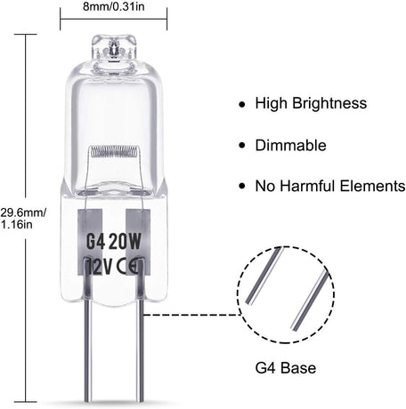 G4 LED lamp - G4 12V 20W halogen lamp - Warm white 3000K - 350LM - Dimmable LED G4 halogen capsule lamp - Suitable for kitchen lighting, signal lighting - 10-pack