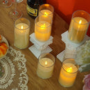 LED electronic candles, plastic candles, candle holders, flameless fireplaces, suitable for all kinds of festivals, 3 different sizes (5.5*10cm, 5.5*12.5cm, 5.5*15cm)