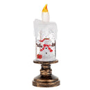 LED Candles - LED Christmas Flameless Candle Lamp - Suitable for Home Decoration - Christmas Snowball Candle - Rotating Candle Desk Night Light - Christmas Window Candle Holder - Battery Operated - Snowman