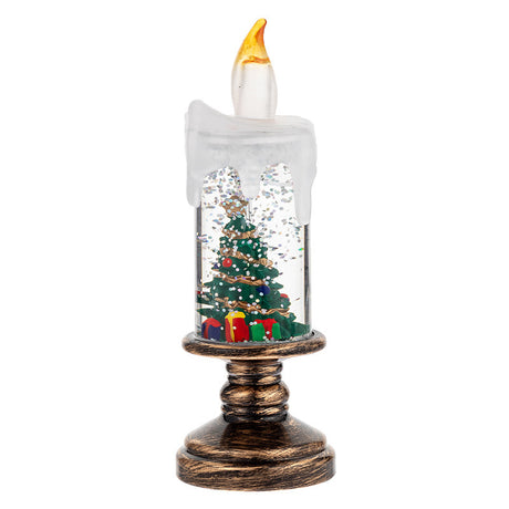 LED Candles - LED Christmas Flameless Candle Lamp - Suitable for Home Decoration - Christmas Snowball Candle - Rotating Candle Desk Night Light - Christmas Window Candle Holder - Battery Operated - Christmas tree