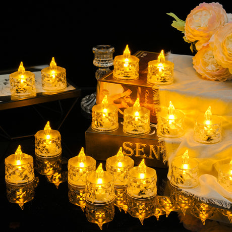 LED Candles - Candle Lighting - LED Electronic Candles - Clear Crystal - Proposal Decorative Lighting - Birthday Gift Acrylic Candle Lighting