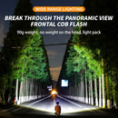 Rechargeable LED Headlamp - 230° Wide Beam Headlamp for Night Walking, Running, Camping, Night Fishing and Cycling - Multifunctional Rechargeable Headlamp and Neck Torch - Waterproof, Super Bright COB LED Light with Adjustable Strap