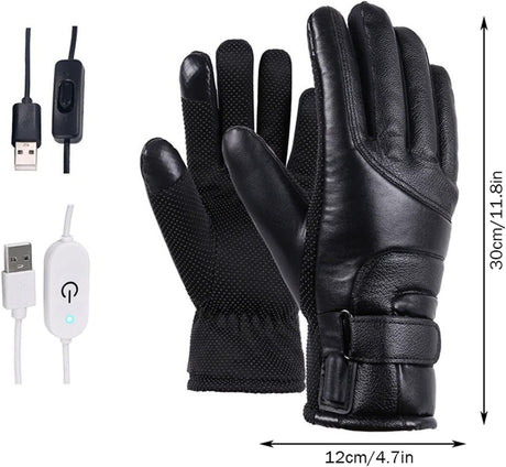 Electric Heated Gloves - USB Rechargeable, Waterproof & Breathable with Adjustable Fit for Skiing, Cycling, Hiking & Outdoor Adventures – Ideal for Cold Weather Conditions