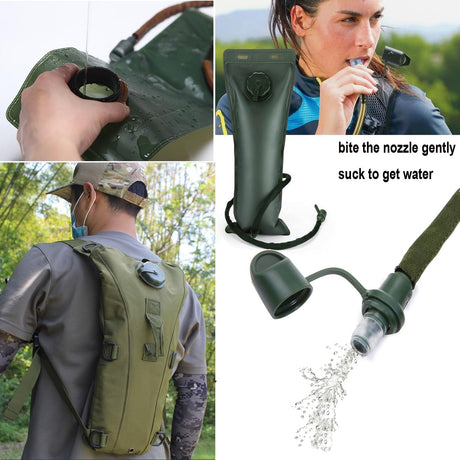 Water Bag–Water Storage–Hydration Backpack–Camping & Hiking–Food Grade Portable Water Bag–3L–Khaki
