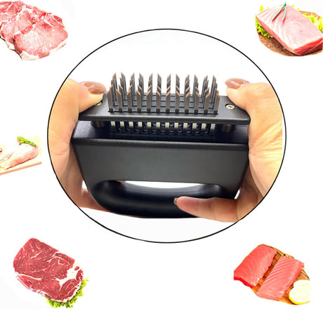 Meat Tenderizer - 48 Pin Stainless Steel Meat Tenderizer - 304 Stainless Steel Meat Tenderizer for Steak, Pork, Lamb - Portable and Lightweight Design - Kitchen Tool for Tender and Juicy Meat