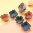 Paper Cupcake Cases – Mini Baking Pan – Mini Cake Molds – Baking Tools – Round, Square & Heart Shaped Silicone Molds – Heat Resistant, Reusable, Flexible and Non-Stick – Perfect for Baking, Parties & Birthdays – Pack of 24