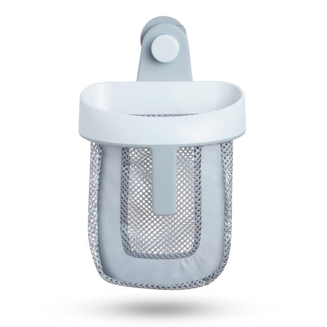 Toy Storage Bag Bathroom Rack Storage Bag for Bathroom with Quick Dry Net, Super Strong Suction Cup, Easy to Attach to Tiles and Bath Wall - Gray