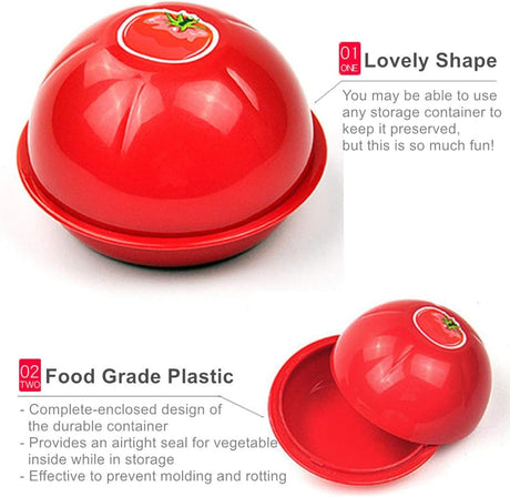Vegetable Storage Box - Storage Box - 3 Piece Fresh Storage Box Set - Avocado, Tomato & Onion - Reusable Food Storage Containers with Lid