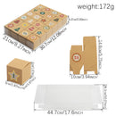 Christmas Box – Candy Boxes – Advent Calendar 1-24 Set – Refillable Countdown Box with Kraft Paper Boxes & Empty PVC Candy Containers for DIY Christmas Decoration & Gifts