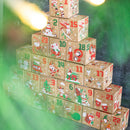 Christmas Box – Candy Boxes – 24 Piece Advent Calendar Gift Box Set – 7x7x7 cm Paper Countdown Boxes with Santa Claus & Snowman Designs – Perfect for Chocolates, Sweets & Small Gifts