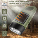Emergency Flashlight - Military Clamp Rechargeable - Dynamo & Solar Powered - For Emergency Kits and Power Outages - Dark Green