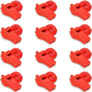 Emergency Whistles with Lanyard - Set of 12 - Loud & Clear Sound - Safety Whistles for Sports & Self-Defense - Red