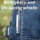 Metal Emergency Whistle - Set of 2 - With Keychain - Loud Signal for Sports, Outdoors & Safety - Silver and Gold